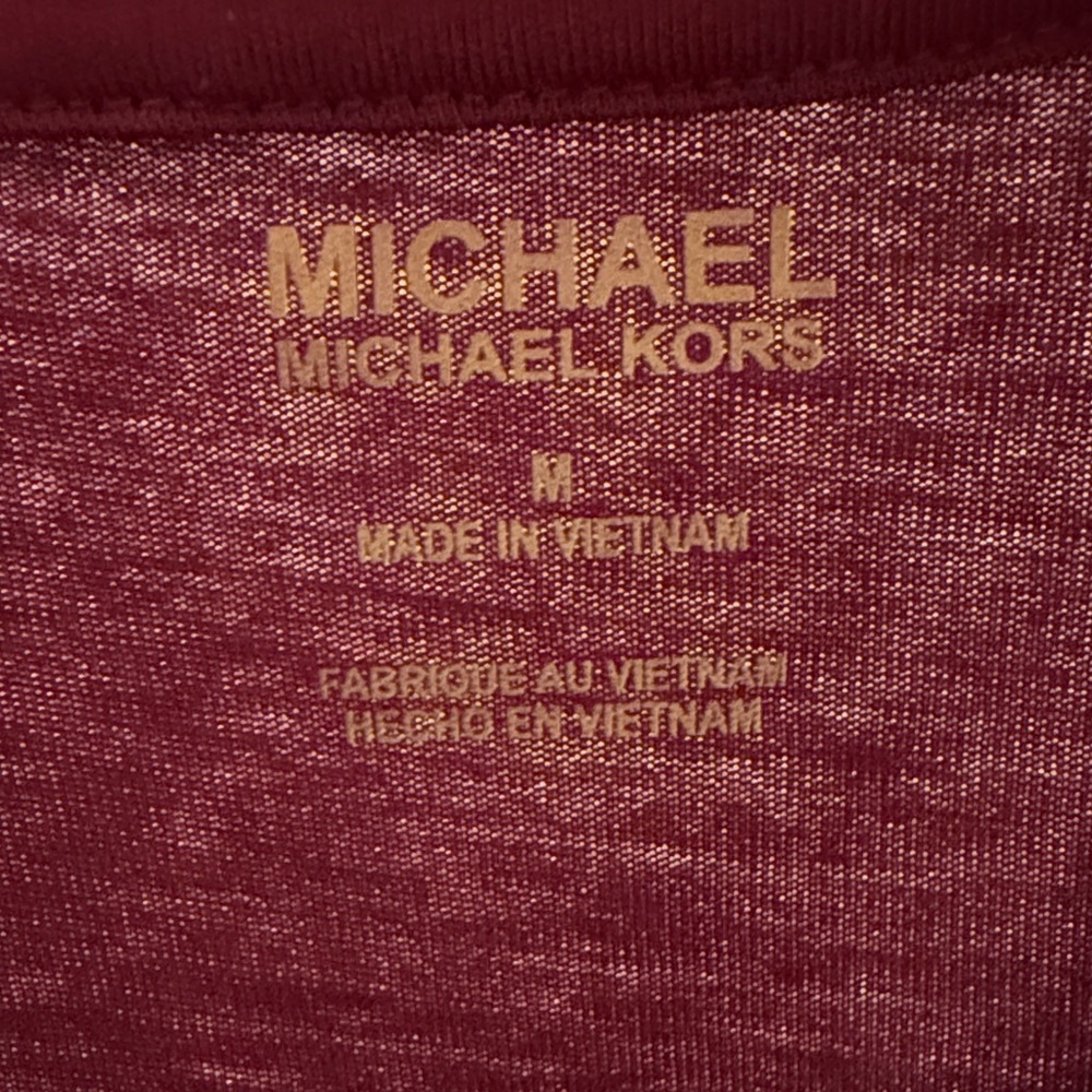 Michael Kors Maroon Logo Aviator Print T-Shirt - Picture 3 of 9